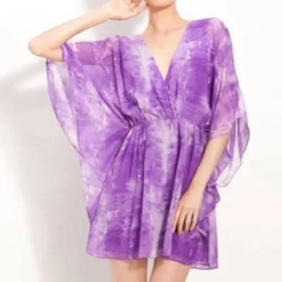 Alice + Olivia Purple Watercolor Dress - Picture 3 of 8